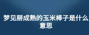 夢(mèng)見(jiàn)掰成熟的玉米棒子是什么意思