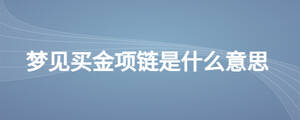 夢見買金項鏈是什么意思