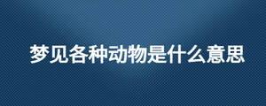 夢(mèng)見(jiàn)各種動(dòng)物是什么意思