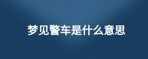 夢見警車是什么意思