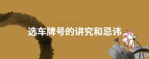 選車牌號(hào)的講究和忌諱