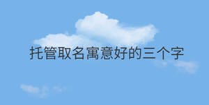 托管取名寓意好的三個字