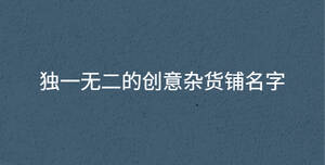 獨(dú)一無二的創(chuàng)意雜貨鋪名字