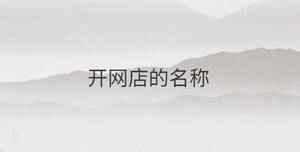 開網(wǎng)店的名稱