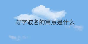葭字取名的寓意是什么