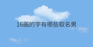16畫的字有哪些取名男