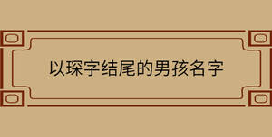 以琛字結尾的男孩名字