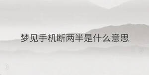 夢見手機(jī)斷兩半是什么意思