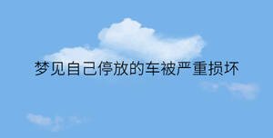 夢(mèng)見自己停放的車被嚴(yán)重?fù)p壞