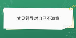 夢見領導對自己不滿意