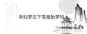 孕婦夢(mèng)見下雪是胎夢(mèng)嗎