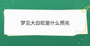 夢見大白蛇是什么預兆