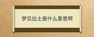 夢(mèng)見拉土是什么意思啊