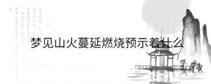 夢見山火蔓延燃燒預(yù)示著什么