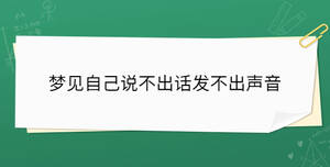 夢見自己說不出話發(fā)不出聲音
